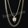 Micro Pave Iconic Cute Panda Pendant w/ 18" Tennis / 30" Cuban Chain - Raonhazae