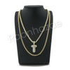 T INITIAL BUBBLE PENDANT W/ 24" MIAMI CUBAN /18" TENNIS CHAIN NECKLACE - Raonhazae