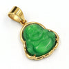 Stainless Steel Chubby Buddha Pendant (Green Jade) - Raonhazae