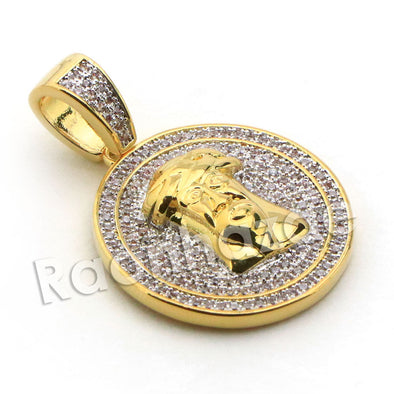 Lab diamond Micro Pave Medallion Jesus Face w/ Miami Cuban Chain BR043 - Raonhazae