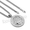 Lab diamond Micro Pave Allah Muhammad Pendant w/ Miami Cuban Chain BR094 - Raonhazae