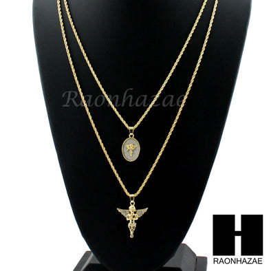 Angel Pendant and Chain Necklace in Gold