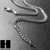 Mens Hip Hop Rhodium Plated Nugget Pendant w/ 24" Miami Cuban Chain B16S - Raonhazae