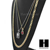 RUBY SILVER LION DIAMOND CUT 30" CUBAN LINK BOX ROPE NECKLACE SC048G - Raonhazae