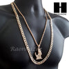 MEN GOLD NEFERTITI ANKH CHARM CUT 30" CUBAN LINK CHAIN NECKLACE S083G - Raonhazae